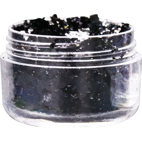 Imitation Gold Leaf Flakes Black Foil Fragments Colorful Alloy Foil Flakes for Nail Decoration Painting Arts Crafts Photo Frames