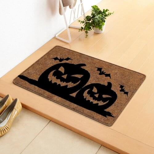 Halloween Door Mat Front Door Welcome Home Blanket Non-slip Anti-fouling Protective Doormat For Hall Kitchen Bedroom Bathroom