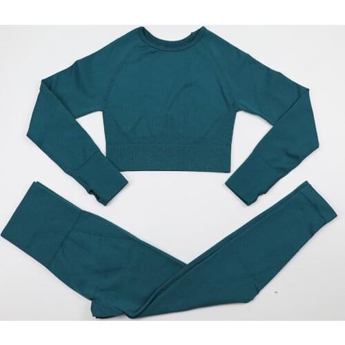 HOT Workout Clothes For Women Yoga Set Gym Clothing Long Sleeve Crop Top Leggings for Fitness Suit Sport Outfit For Woman Tights