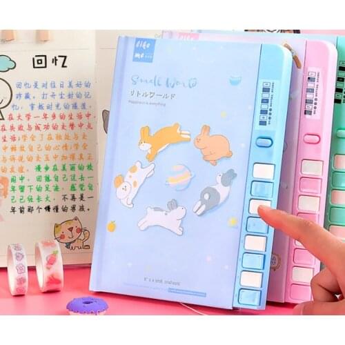 Cute Cartoon Password Manual Ledger Lovely Animal Print Diary Book 8 Colors Gel Pen Included Office Stationery Vintage Hand Book