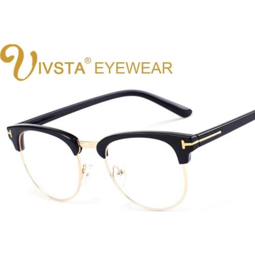 IVSTA TF8015 Optical Frame Half Rim Glasses Eyeglasses Frames for Men Myopia Fashion Brand TF Custom Nerd Oversized Demi