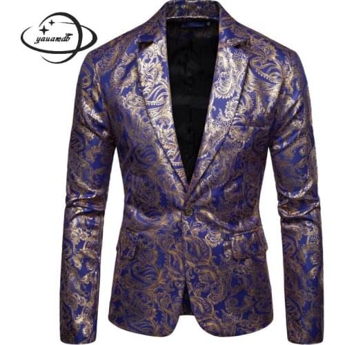 Mens Blazers Autumn Winter Male Suit Jackets Clothing Regular Single Button Print Dragon Chinese Style Man Clothes Y78