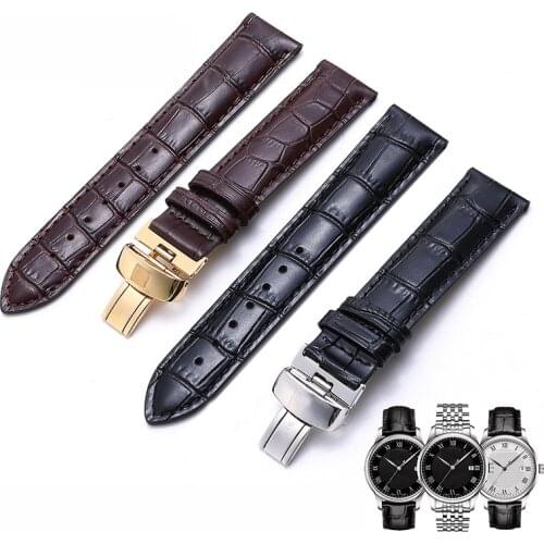 Male 1853 Leather Carson Durull Junya 19 20mm Leather Strap For Tissot T17 Le Locle Watch Strap