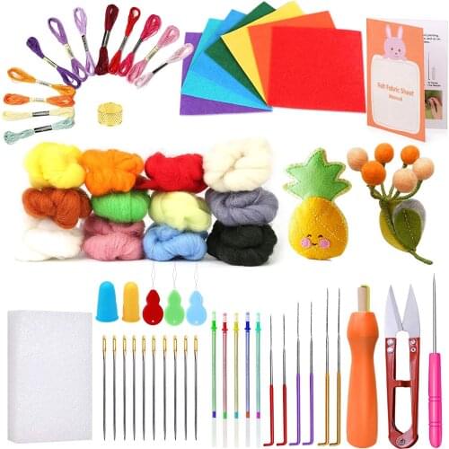 KAOBUY Needle Felting Kit With 6 Color Felting Wool for Felting Needle Felting Supplies Needle Felting Tools For Beginner