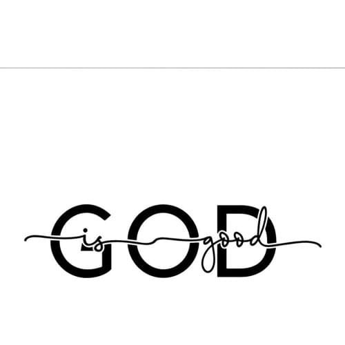 God is Good Religious Christian White Vinyl Window Decal Sticker for Cars or Laptops, 15*15cm