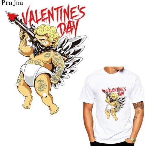 Prajna Fashion Angel Iron On Transfers Vinyl Heat Transfer Thermal Ironing Stickers On Jacket Coat DIY Patches For Clothing Iron