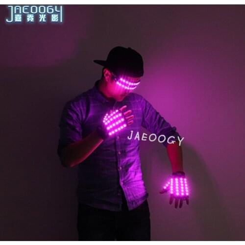 2020 New Fashion Cool LED Glasses Halloween Christmas Lights LED Gloves Party Group Stage Performance Fluorescent Dancing Props