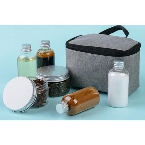 New Portable Spice Condiment Jar Can Bottle Camping Picnic Organizer Storage Bag Camping Kitchen Utensils