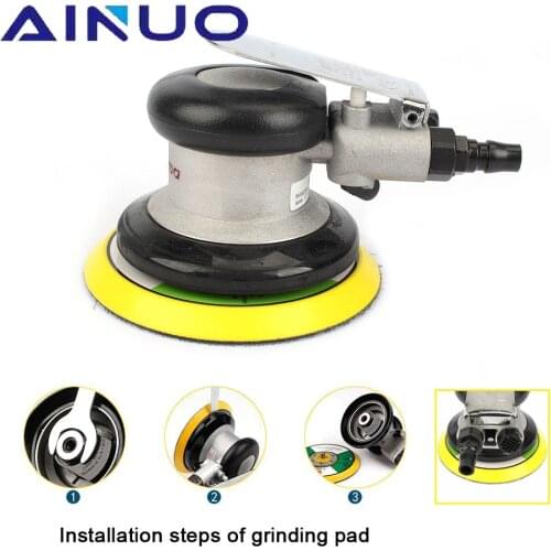 5" Non Vacuum Pneumatic Air Sander Polishing Machine Random Orbital Palm Machine Wood Working Grinder for Car