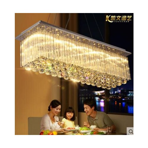 Rectangular restaurant chandelier European led crystal chandelier modern minimalist restaurant lamp bar chandelier creative lamp