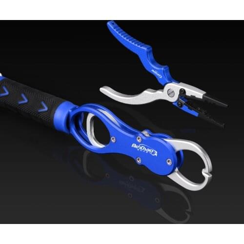 Fishing Grip Fishing Pliers Split Ring Cutter With Weight Scale Sheath Retractable Leash Combo Outlife Portable Aluminum Alloy