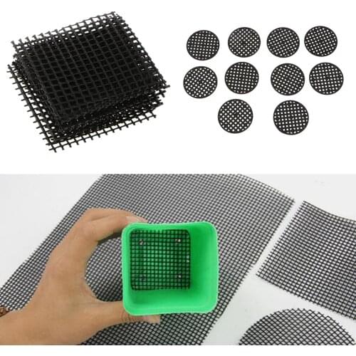Pack of 20 Flowerpot Bottom Net Bonsai Mesh Sheet Plastic Drainage Net 4.5 & 5cm
