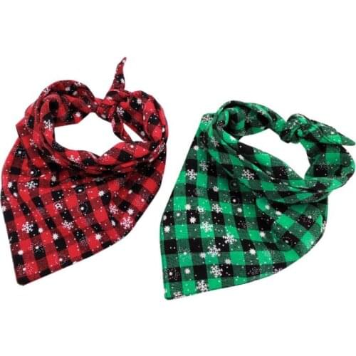 Pet Neckerchief Scarf Waterproof Christmas snowflake Cat dog bandana Bibs Scarf Collar Pet saliva towel cotton triangle towel