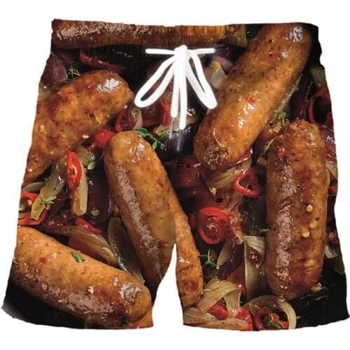 CLOOCL Meat Sausage Print Board Shorts Fashion Mens Sports Pants Harajuku Beach All-match Sweatpants Personality DIY