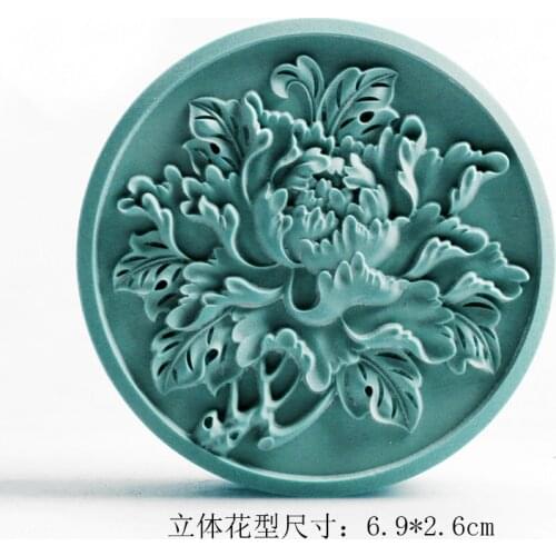 PRZY Silicone Soap Mould Diy Flower Pattern Aroma Wax Gypsum Handmade Soap Making Mooncake Mould Rubber Eco-friendly