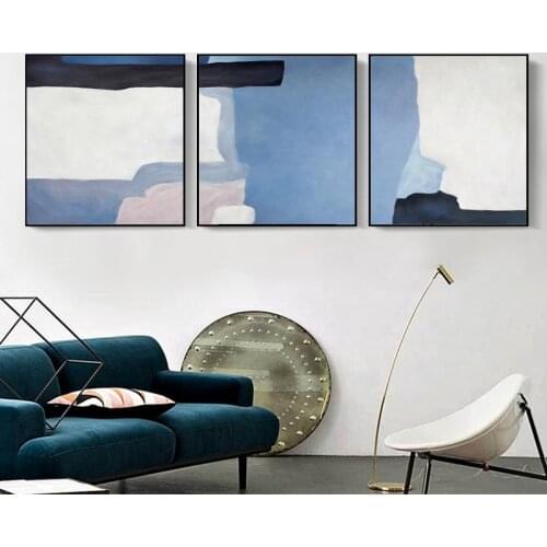 Blue and White Canvas Art Painting Printed Digital Photo Printing Modern Home&Dinning Room Decor Canvas Posters Prints no frame