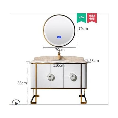 European-style intelligent bathroom cabinet combination bathroom cabinet stainless steel bathroom washbasin cabinet washstand co