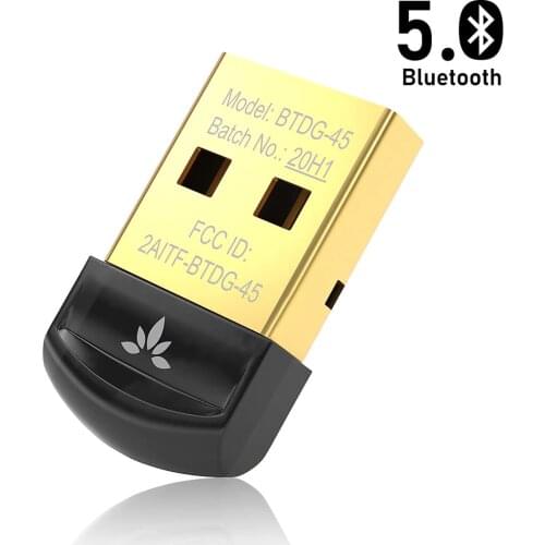 Avantree DG45 Bluetooth 5.0 USB Dongle for Windows PC, Supports Bluetooth Headphones Speakers Keyboard Mouse Printers