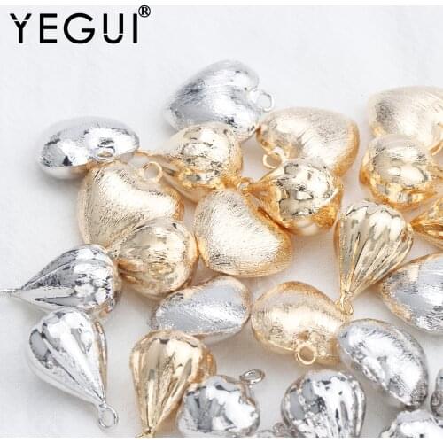 YEGUI M757,jewelry accessories,18k gold plated,0.3 microns,pendant,heart shape,handmade,jewelry making,diy earrings,10pcs/lot