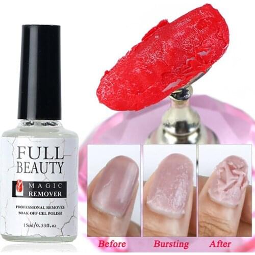 15 ml Magic Remover Nail Polish Remover Bursting Remove Sticky Layer Gel Cleaner Lint Free Wipes Nail Degreaser Tools