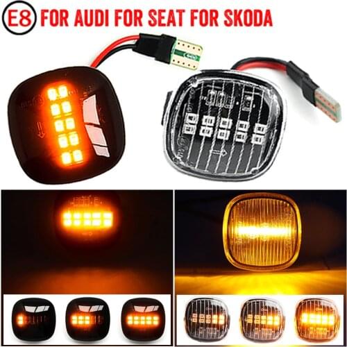 2X Amber Side Marker Turn Signal Lamp Light For SKODA Fabia 6Y 5J Octavia 1U Rapid Liftback Roomster Superb 3U4 SEAT Ibiza AUDI