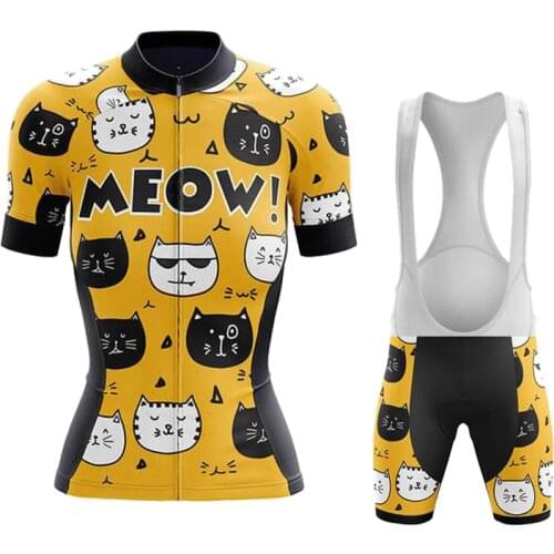 2021 Yellow Cat Cycling Set Bib Shorts Kit Womens Mountain Bike Outfit Bicycle Clothing Mtb Suit Cycling Uniforme Ciclismo Mujer