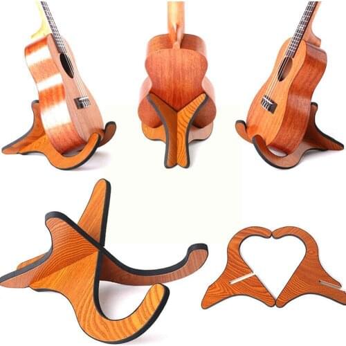 2021 Portable Guitar Ukulele Violin Holder Stand Wooden Display Accessories Entertainment Rack Guitar Collapsible Vertical O4J6