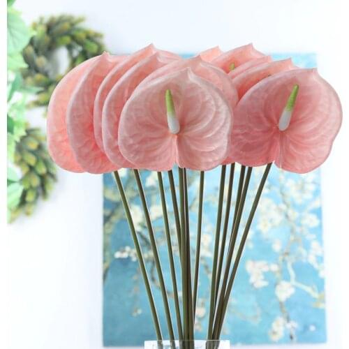 3D Printing Anthurium branch Artificial flowers for Home wedding table decoration Plastic fake plants fleur artificielle