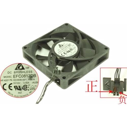 Delta Electronics EFC0812DB AU29 DC 12V 0.50A 80x80x15mm 4-wire Server Cooling Fan