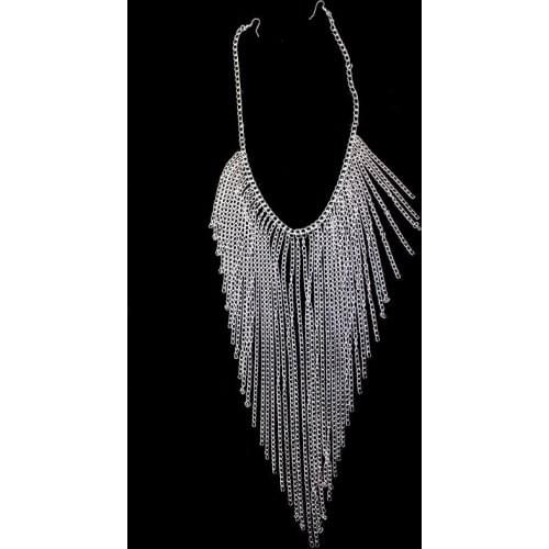 667E Silver Multi-Layer Tassel Head Chains Face Jewelry Harness Chains Head Jewelry