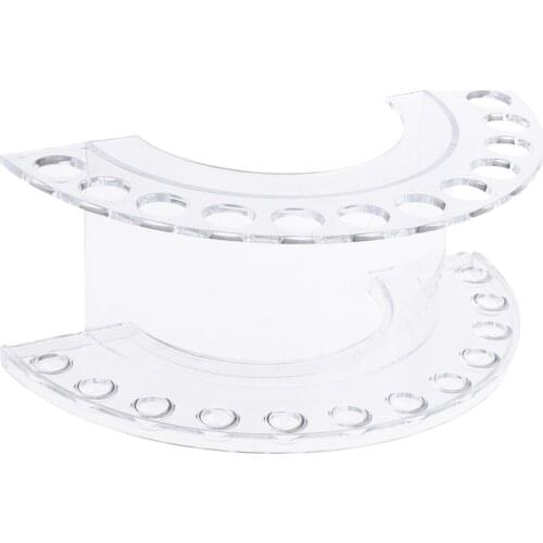 12 Holes Acrylic Semi-circle Shaped Nail Brush Pen Pencil Holder Makeup Tools Stand Display Rack Office Supplies