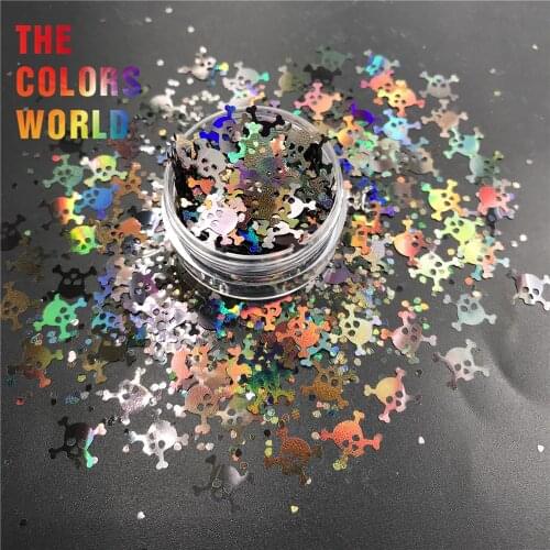 TCT-367 CrossBone Pirate Skull 8MM Nail Glitter Nail Art Decoration Tumblers Handmade Crafts Festival Accessories Party Supplier