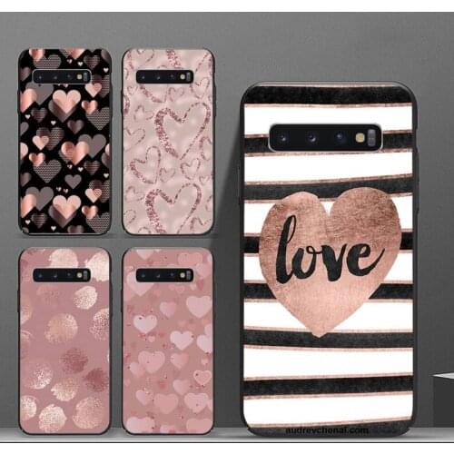 Gold Rose Love heart Phone Cases For Samsung galaxy S 21 20 10 8 A 51 71 50 21s 70 40 20 20e note 10 plus Ultra 5g fe