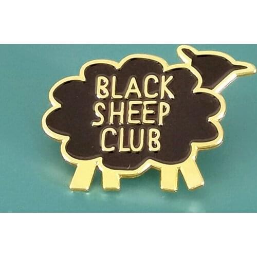 The Black Sheep Club Cartoon Enamel Brooch Pin Backpack Hat Bag Jeans Jacket Lapel Pins Badges Fashion Jewelry Accessories