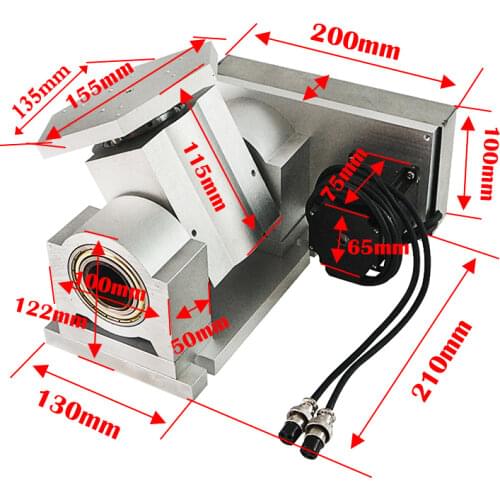 CNC 5 Axis B Axis Rotary Axis T Chuck Type for Cnc Router Milling Machine
