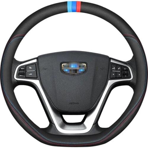 D Type Geely Carbon Fiber Cow Leather Car Steering Wheel Cover For Geely CK EC7 EC8 MK CK2 GC9 GC6 emgrand 7 X7 ec7 atlas MK