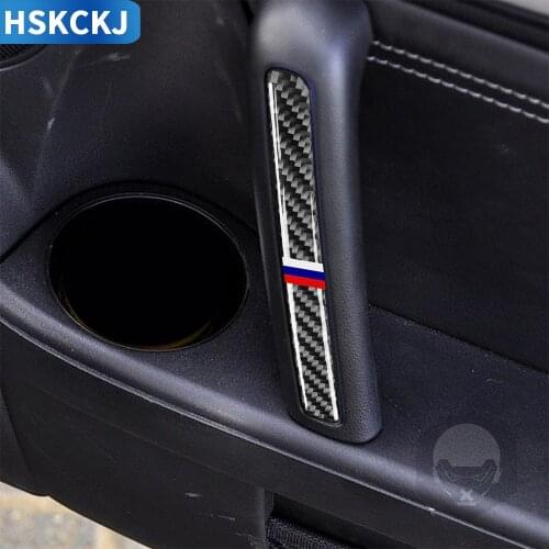 For Mazda MX-5 Miata 2009-2015 MX5 NC Roadster Carbon Fiber Sticker Door Grips Door Pull Strips Handle Interior Car Accessories