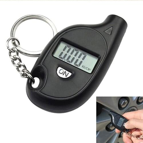 Dropshipping Mini Keychain Style Tire Gauge Digital Lcd Display Car Air Pressure Tester Meter Auto Motorcycle Safety Alaram