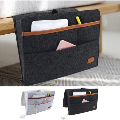 DHL 20pcs Wool Felt Bedside Storage Bag Pouch Bed Desk Bag