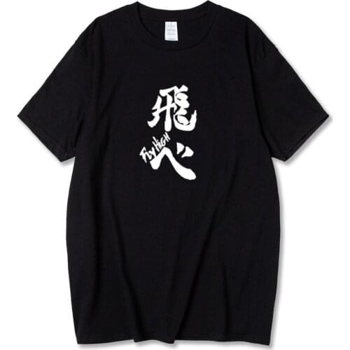 Haikyuu Karasuno Fly High T-Shirt Men Brand T Shirt Anime Bokuto Oya Summer Cotton Tee T-Shirt Manga Volleyball Short Sleeve Top