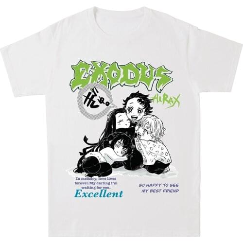 Anime T Shirt Men Demon Slayer Tops Tees Harajuku Cotton Streewtear Hip Hop Tshirt for Men Casual Men Clothing Male T-shirt