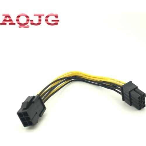 6 Pin Feamle to 8 Pin Male PCI Express Power Converter Cable CPU Video Graphics Card 6Pin to 8Pin PCIE Power Cable AQJG