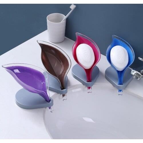 Leaf Shape Soap Box Drain Soap Holder Box Bathroom Shower Soap Holder Dish Storage Plate Tray Bathroom Supplies Bathroom Gadgets