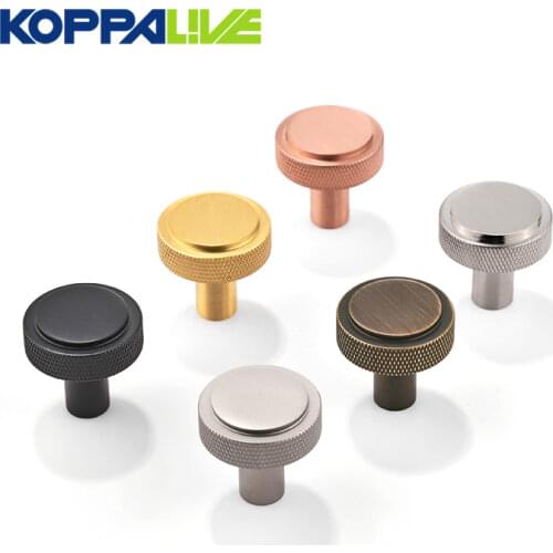Kitchen Straight Wardrobe Knob Cabinet Pull Solid Brass Knurled Single Hole For Furniture drawers