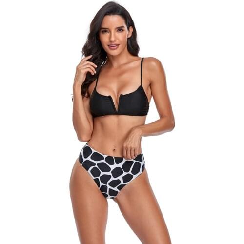 Sexy Bandeau Push Up Bikini Set V Shape Brazilian Swimwear Women Cut Out Swimsuit Spaghetti Strap Bathing Suits Female Biquini