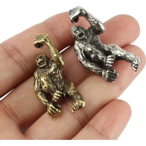 Animal Brass Knife Beads Orangutan Paracord Umbrella Rope Cord Outdoor EDC Paracord Bead