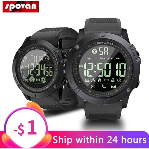 Spovan Smart Watch Men Professional 5ATM Waterproof Bluetooth Call Reminder Digital Alarm Clock For iOS Android Phone