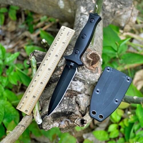 Outdoor integrated blade straight knife field self-defense carrying knife cutting rope survival camping knife EDC tool