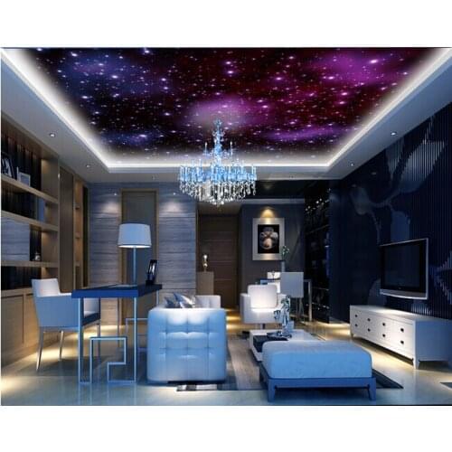 Custom Universe Wallpaper, the Starry sky and universe for the bedroom KTV restaurant hotel ceiling wall fabric parede de Papel