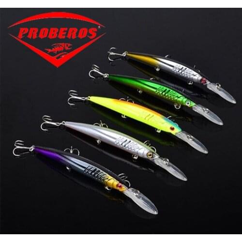 PROBEROS Laser Minnow Fishing Lure 15.2CM 12.55G Pesca Hooks Fish Wobbler Tackle Crankbait Artificial Hard Bait Swimbait